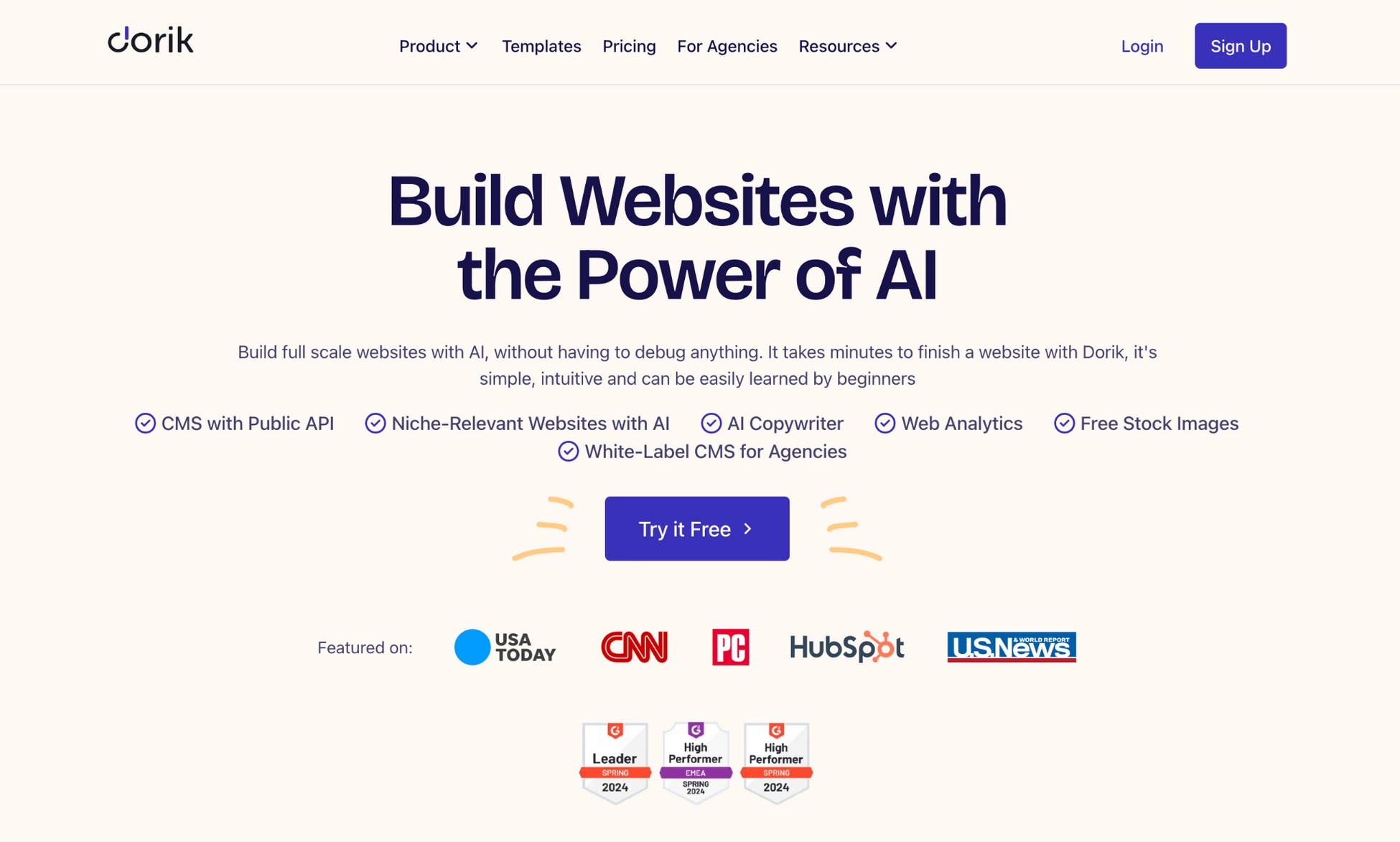 dorik ai website builder