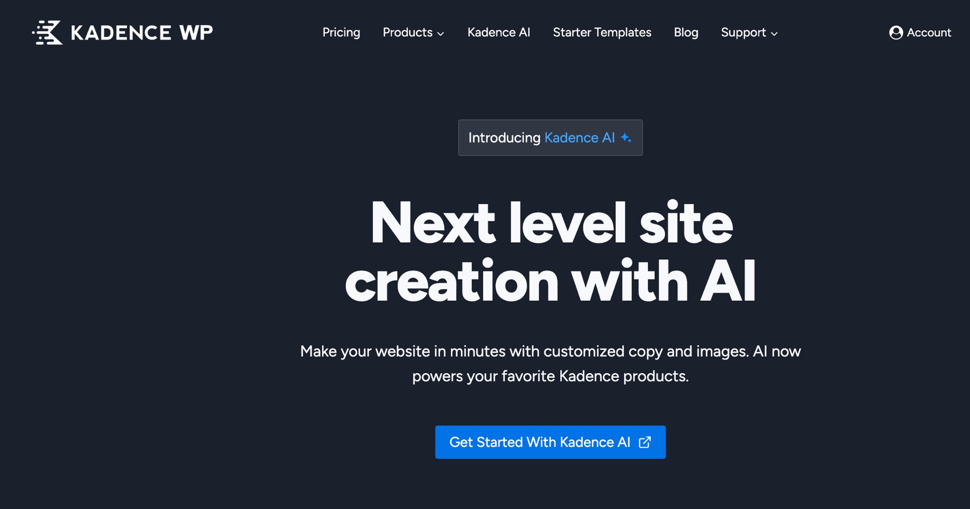 kadence ia website builder
