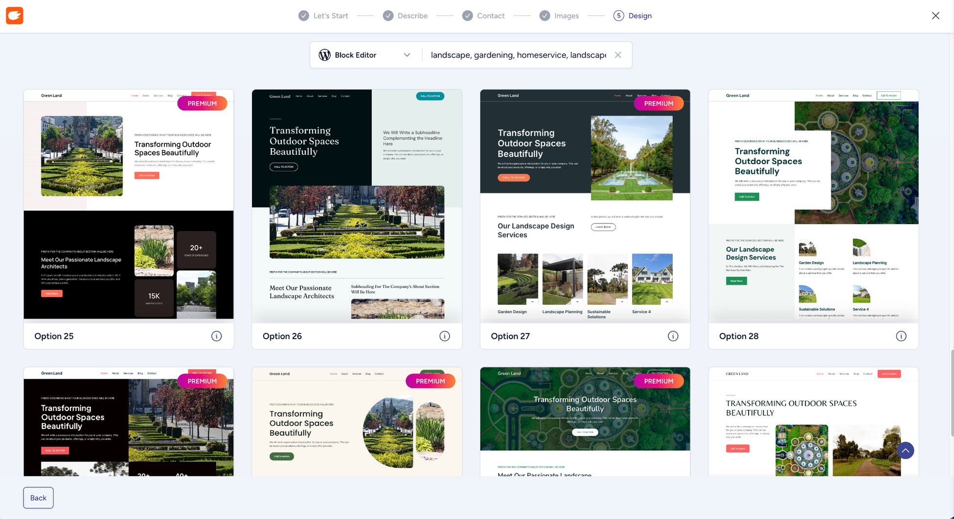 multiple site layouts created by zipwp ai site builder