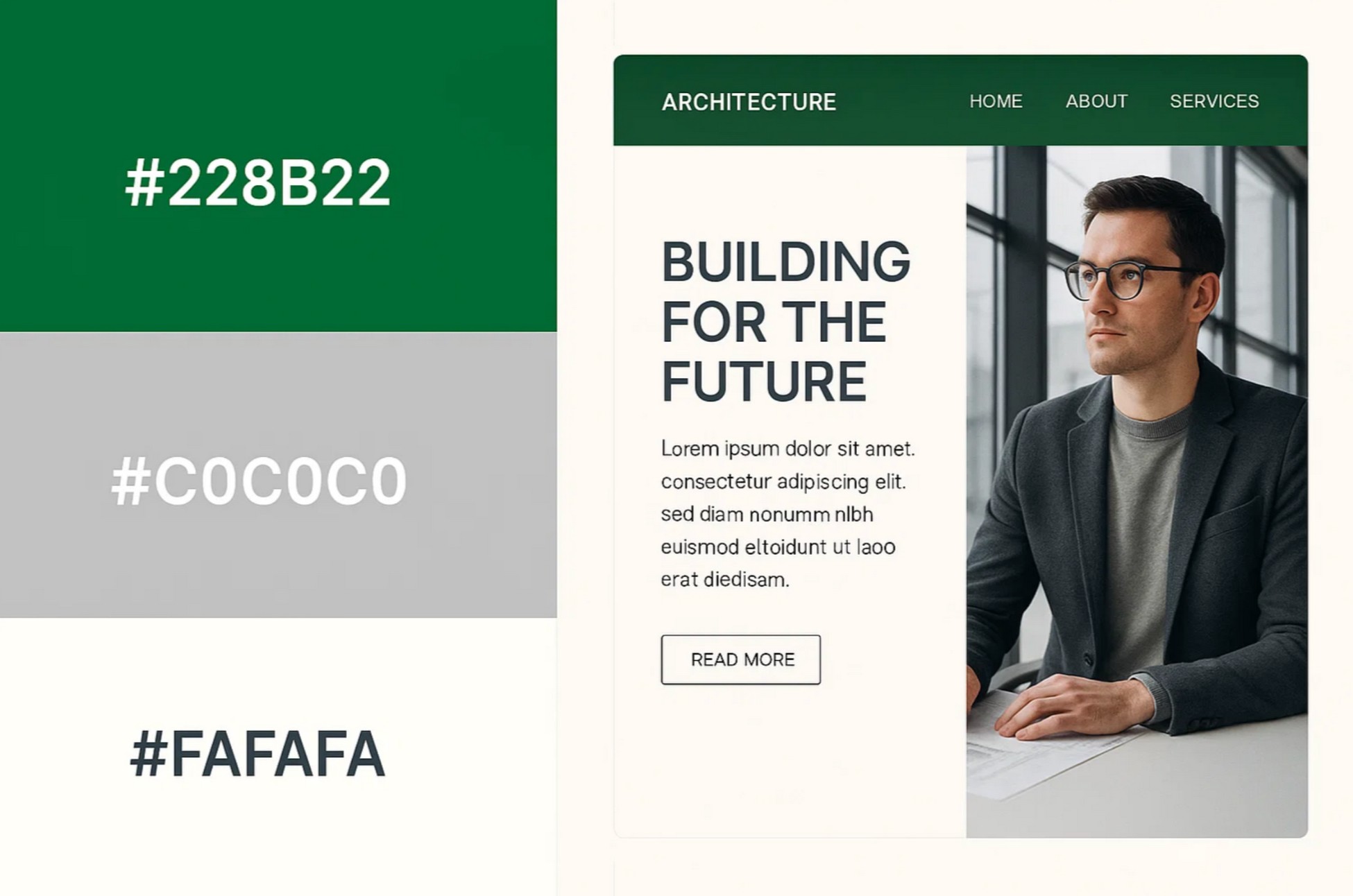 Forest Green, Silver, and Off-White