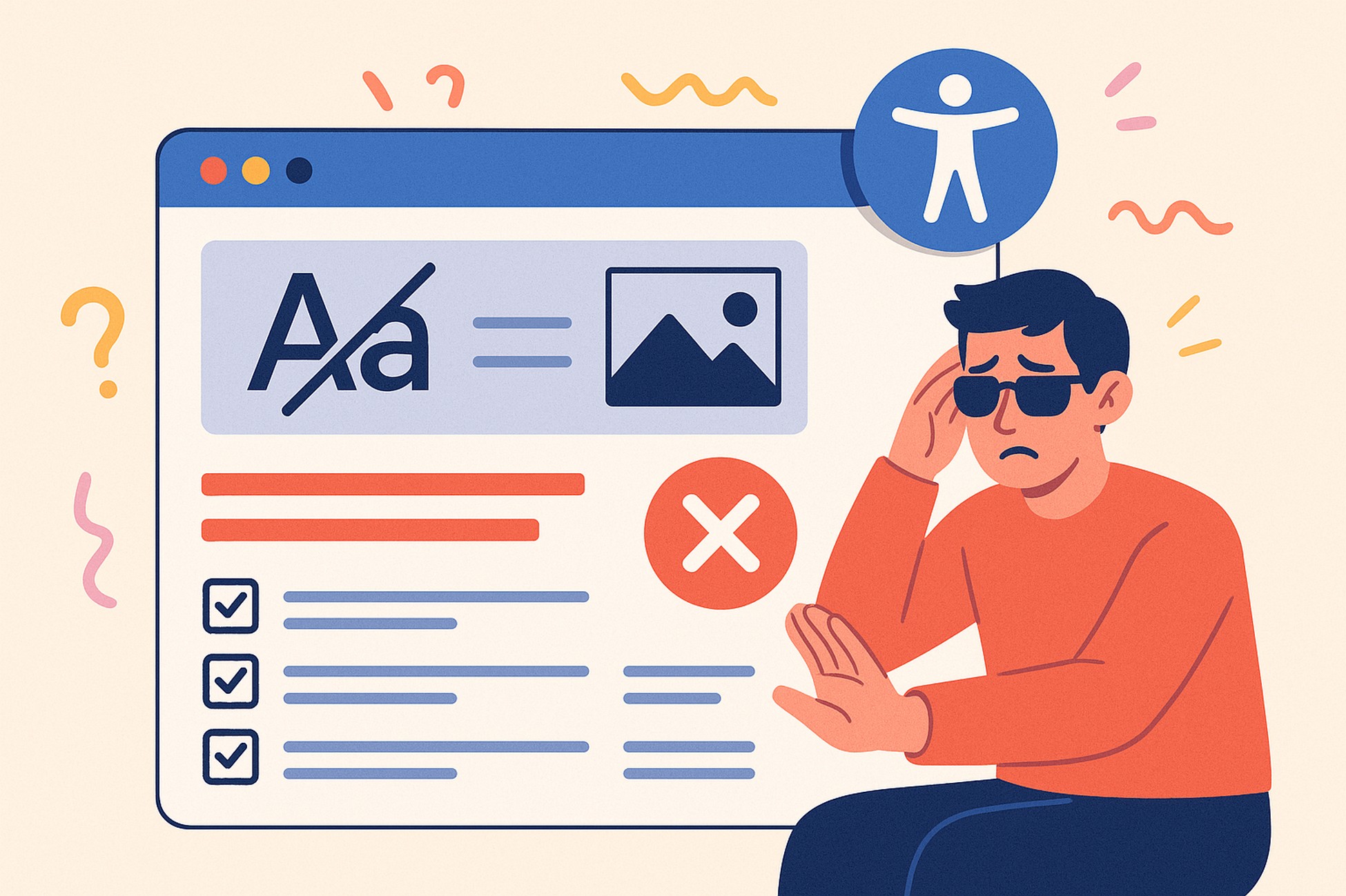 poorly accessible web design