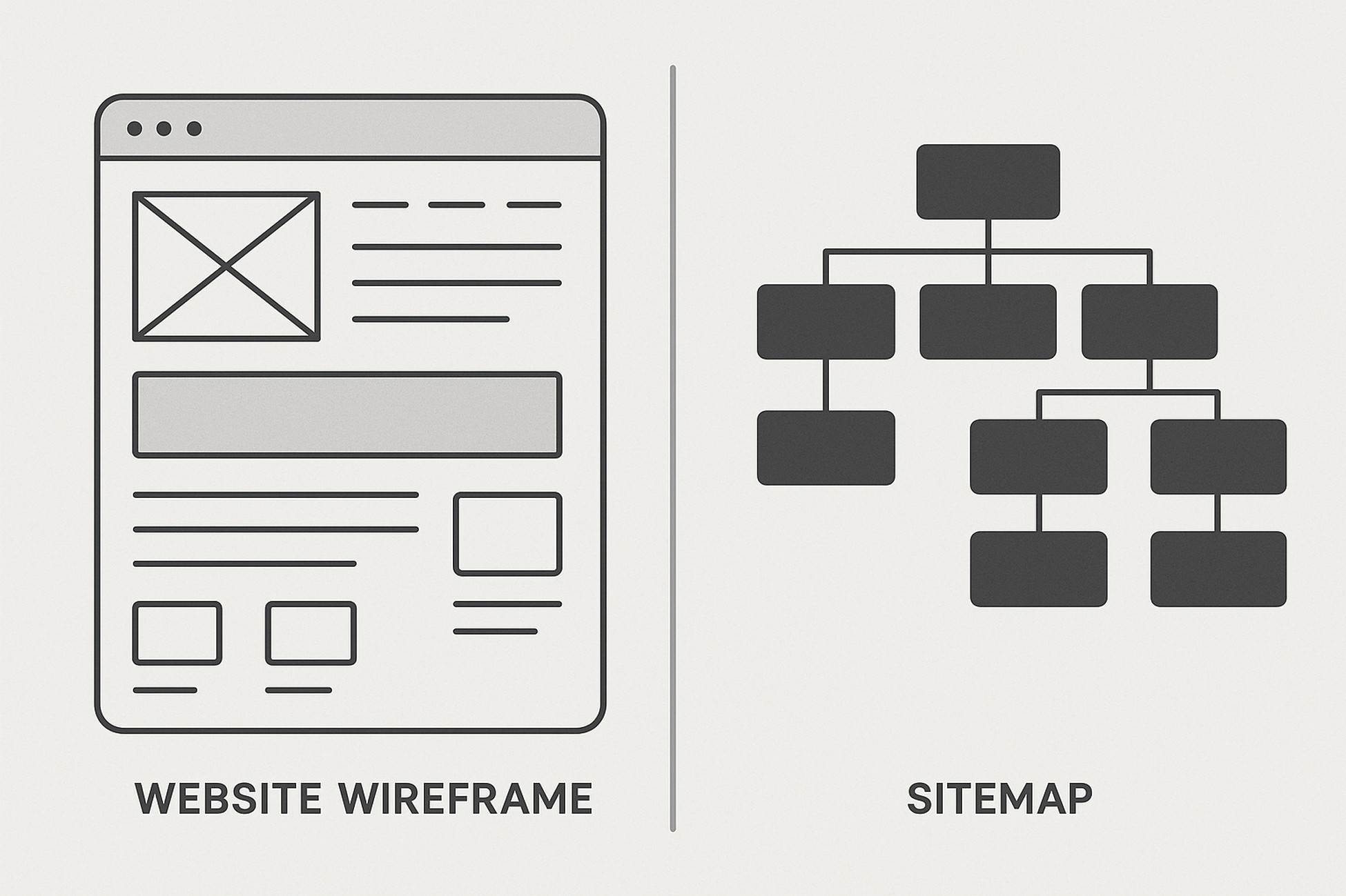 website wireframe vs sitemap