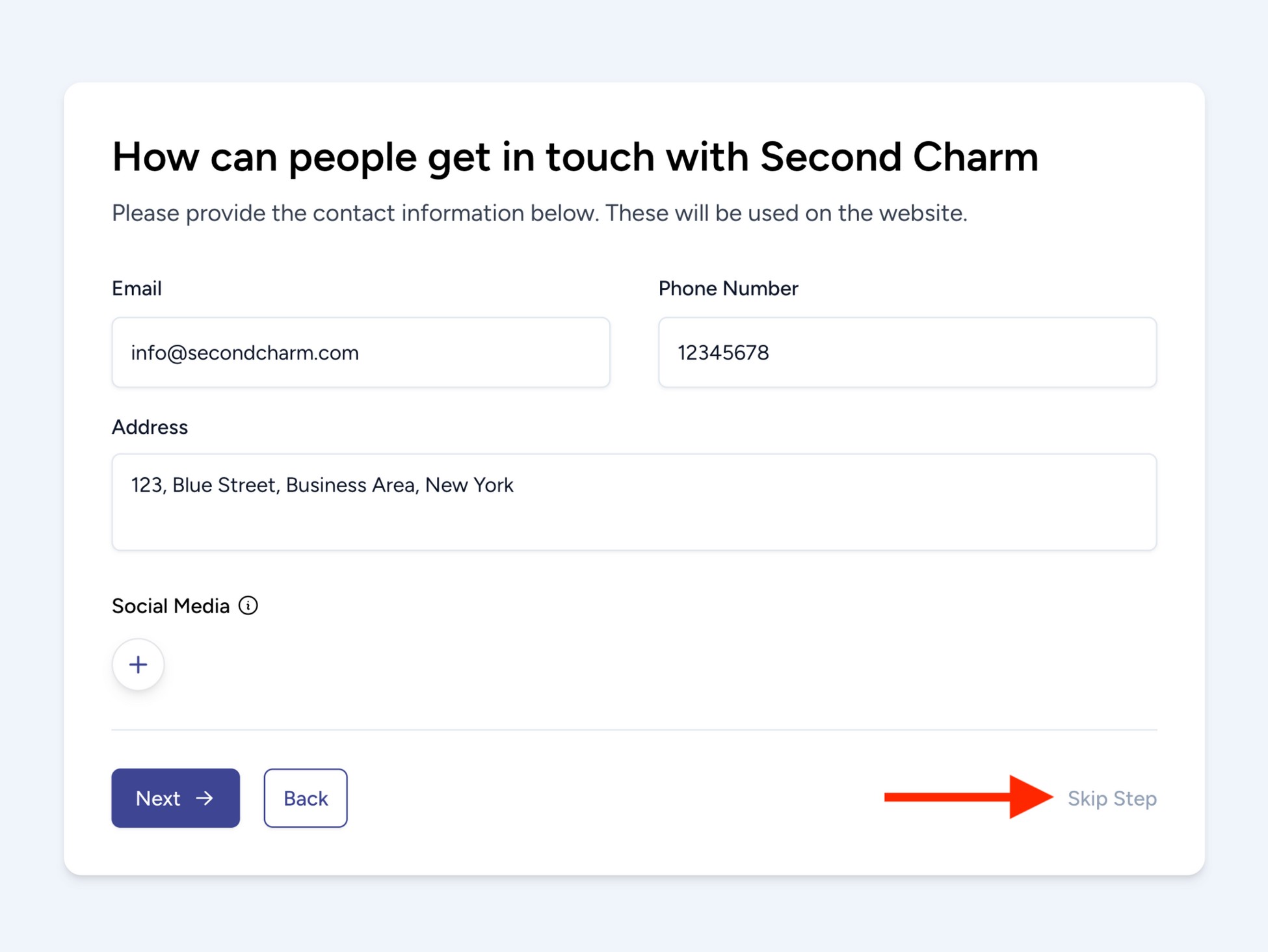add contact information