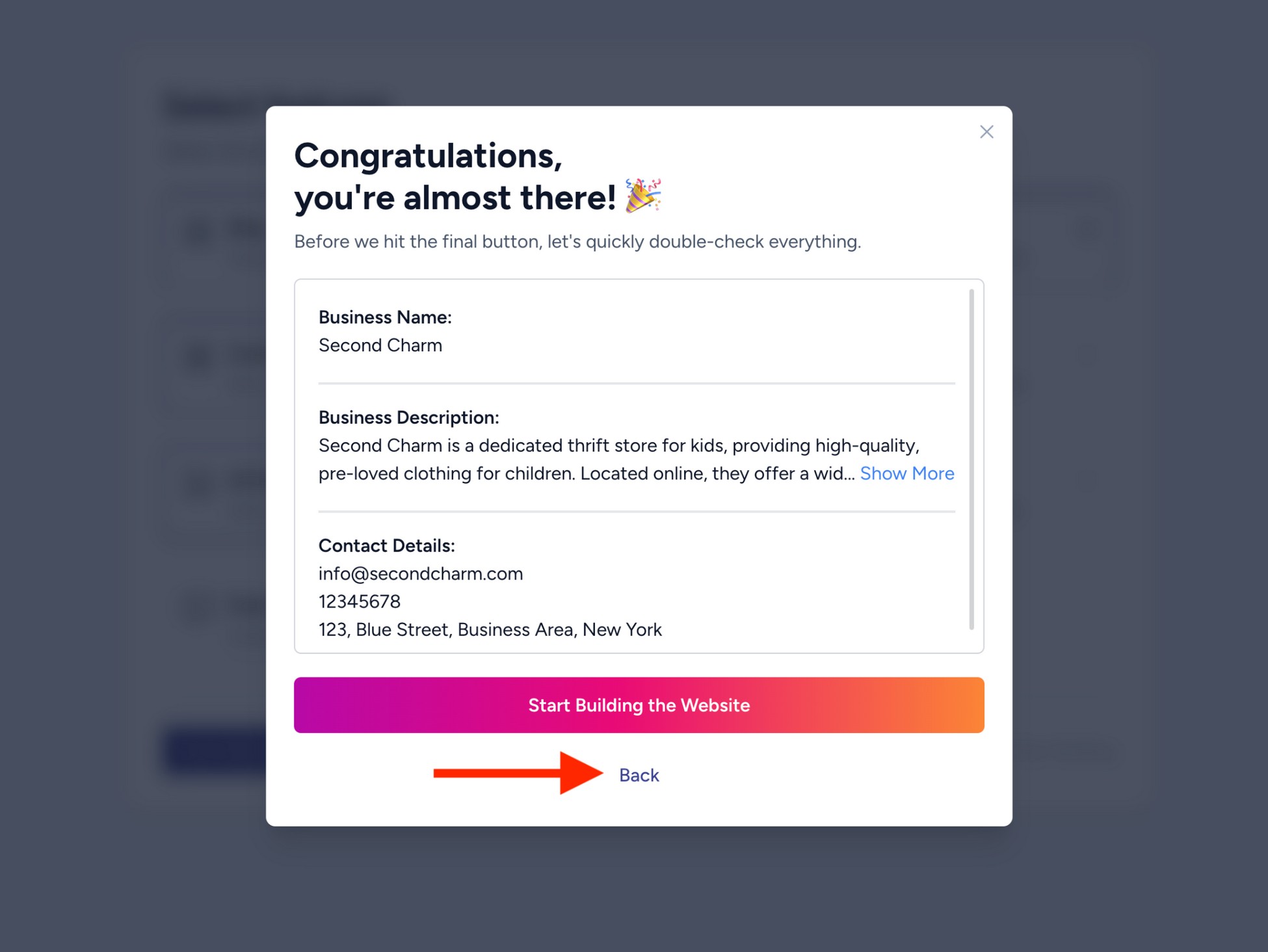 review website information