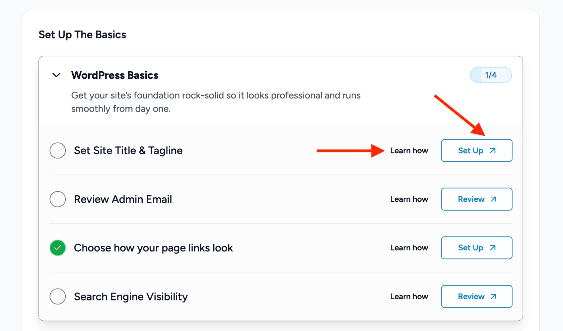 set site title and tagline