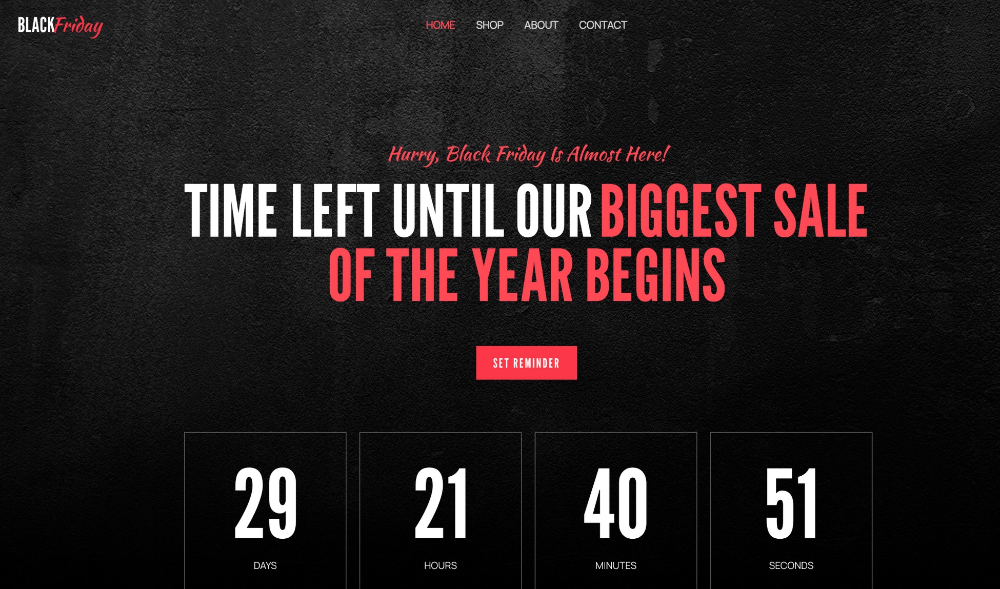 Design a black friday storefront